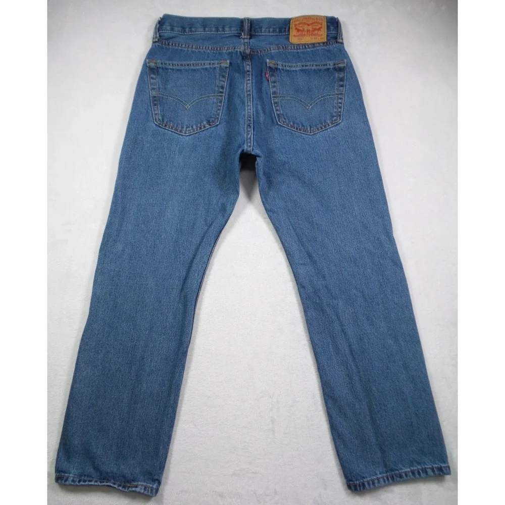 Levis 505 Mens Jeans 32 x 29 Blue Denim Straight Leg Regular Fit Mid Rise